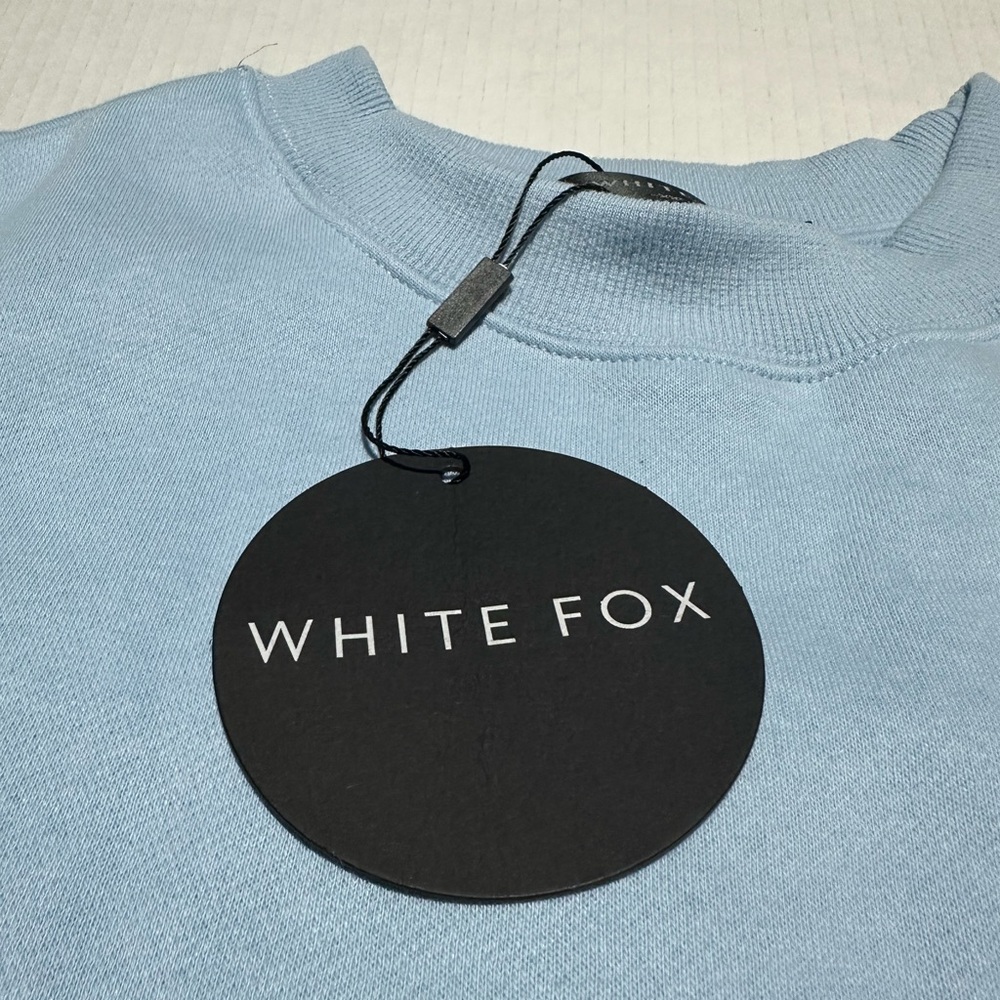 White Fox Boutique With Love And Romance Baby Blue Sweatshirt - Picture 3 of 6